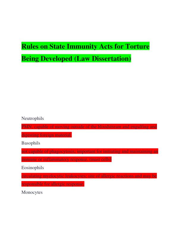 Rules on State Immunity Acts for Torture Being Developed