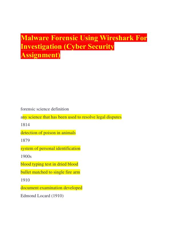 Malware Forensic Using Wireshark For Investigation